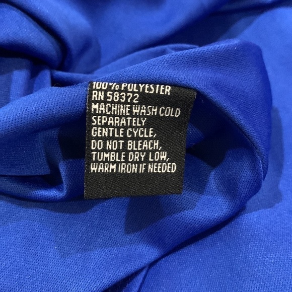 NEW Voir Voir Flowy Chiffon Sleeveless Dress Blue White Polka Dots Sz 10 - Picture 14 of 14